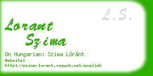 lorant szima business card